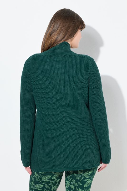 Eco Cotton Shawl Collar Long Sleeve Sweater