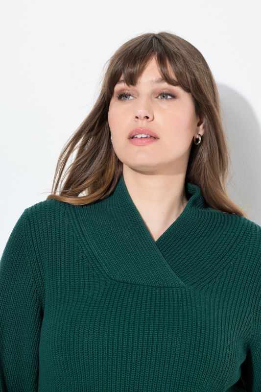 Eco Cotton Shawl Collar Long Sleeve Sweater