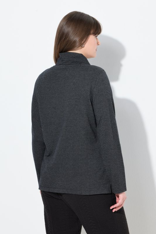 Eco Cotton Minimal Print Turtleneck Sweatshirt