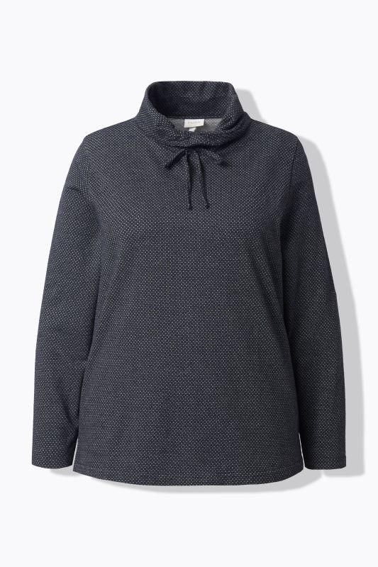 Eco Cotton Minimal Print Turtleneck Sweatshirt