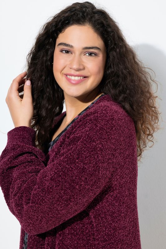 Oversized Chenille Open Shape Cardigan