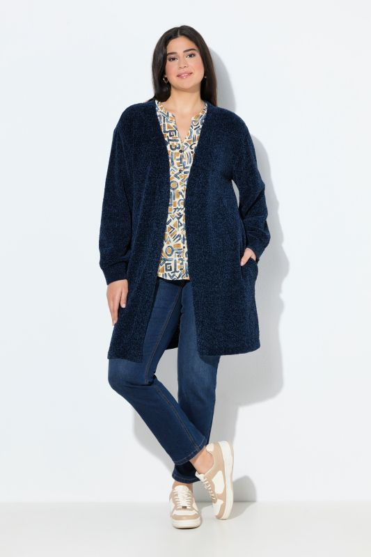 Oversized Chenille Open Shape Cardigan