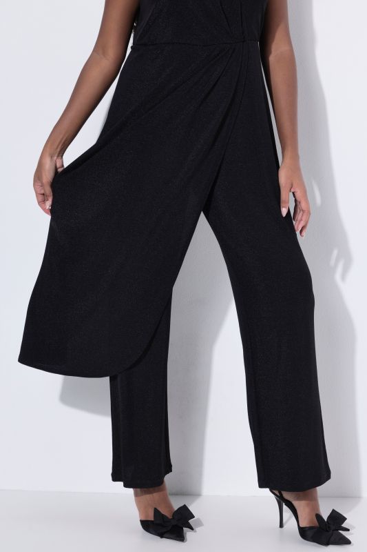 Draped Sleeveless Glitter Jumpsuit