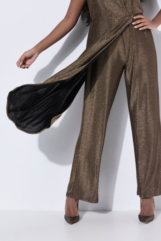 Draped Sleeveless Glitter Jumpsuit