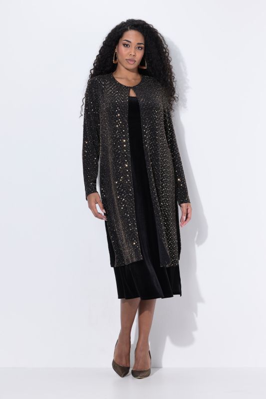 Sequined Longline Open Shape Jacket