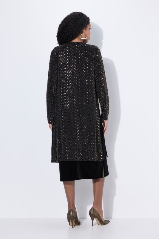 Sequined Longline Open Shape Jacket
