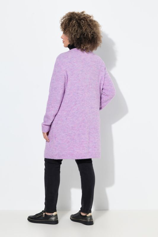 Long Wool Blend Stretch Fit Cardigan