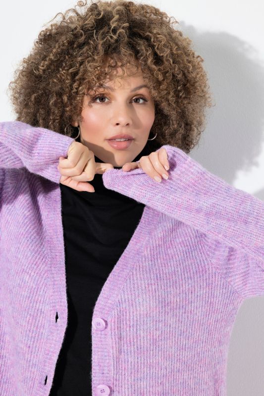 Long Wool Blend Stretch Fit Cardigan