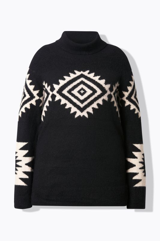 Aztec Pattern Turtleneck Sweater