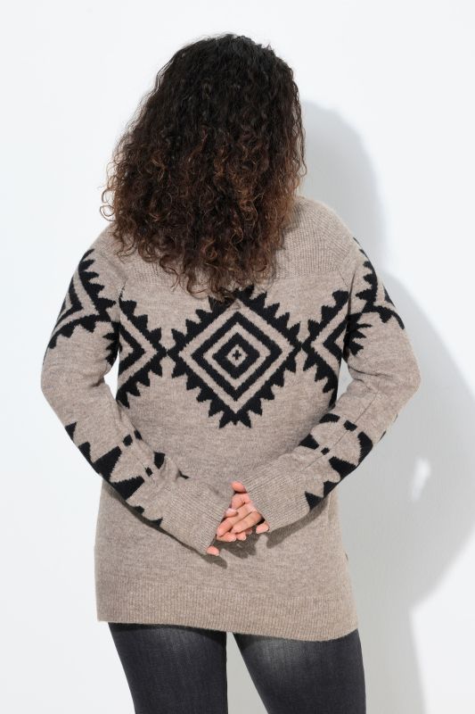 Aztec Pattern Turtleneck Sweater