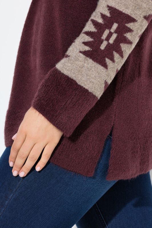 Aztec Pattern Turtleneck Sweater