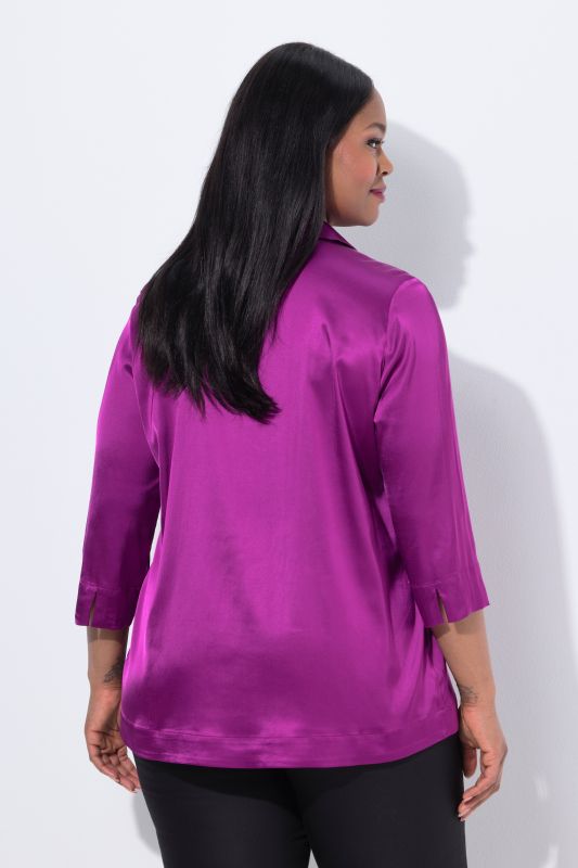 Satin 3/4 Sleeve Blouse