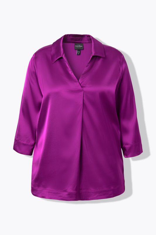 Satin 3/4 Sleeve Blouse