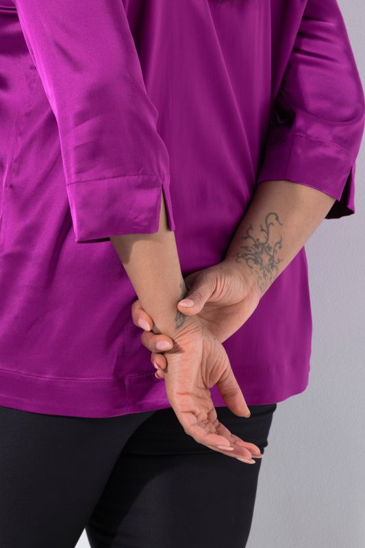 Satin 3/4 Sleeve Blouse