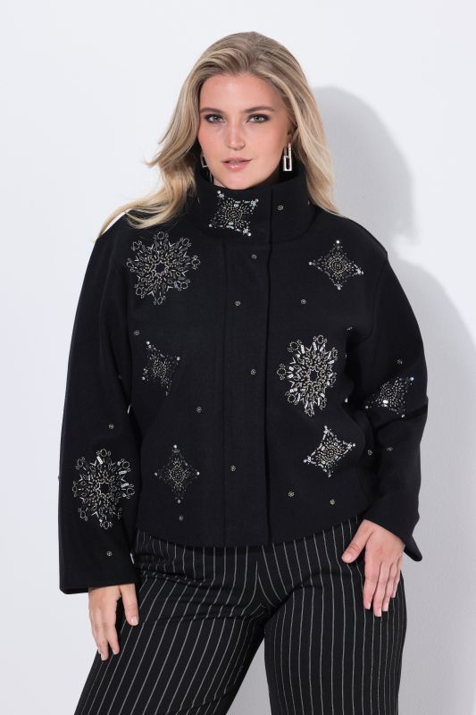 Beaded Snowflake Embroidered Jacket