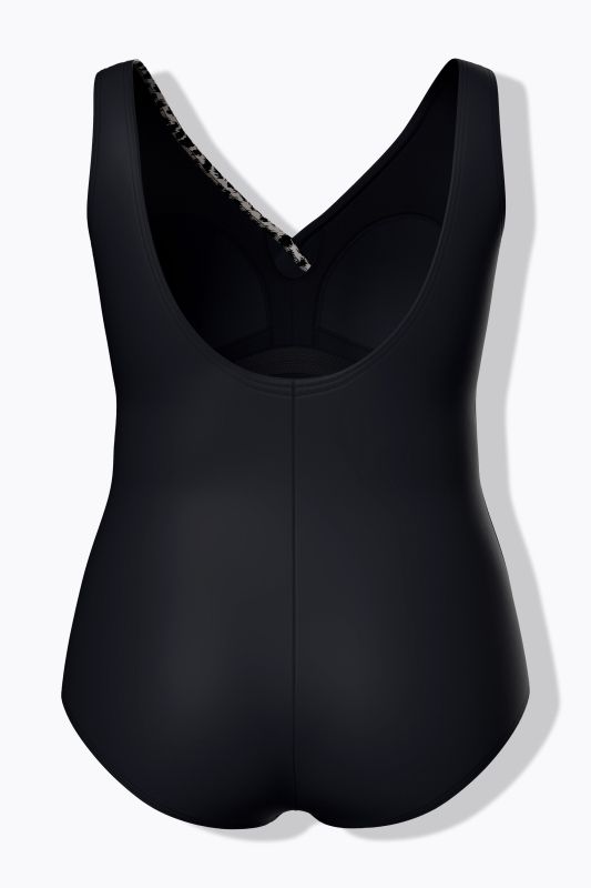 Draped Leopard Print One Piece Swimsuit