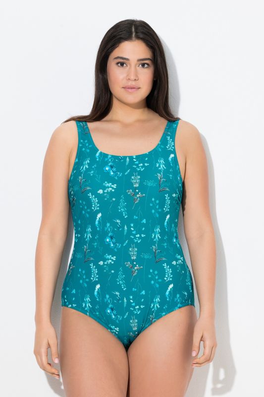 Botanical Print One Piece Swimsuit
