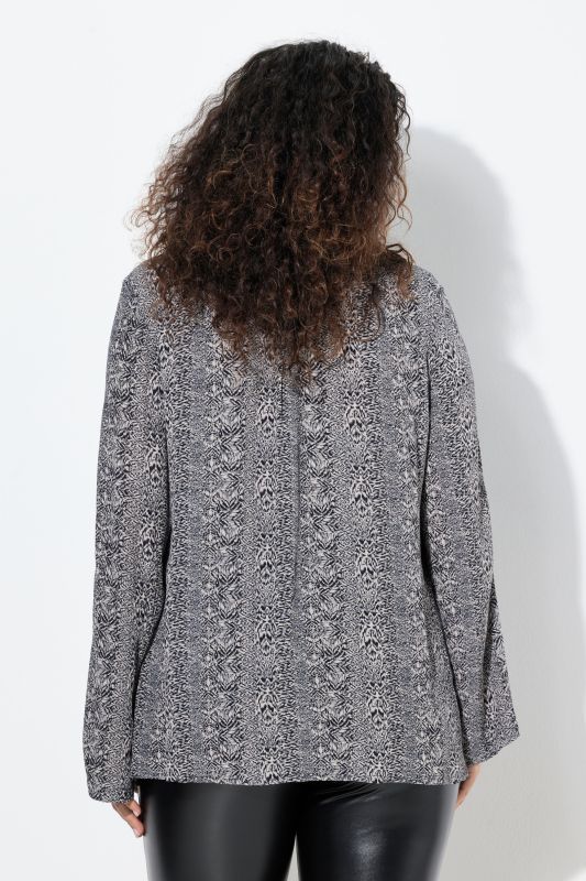 Mixed Pattern Striped Long Sleeve Blouse