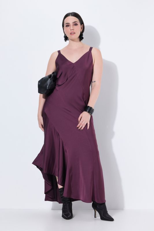 Рокля асиметрична сатенена