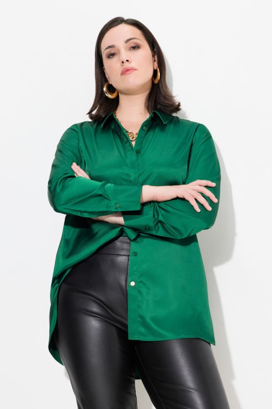 Риза сатенена с яка