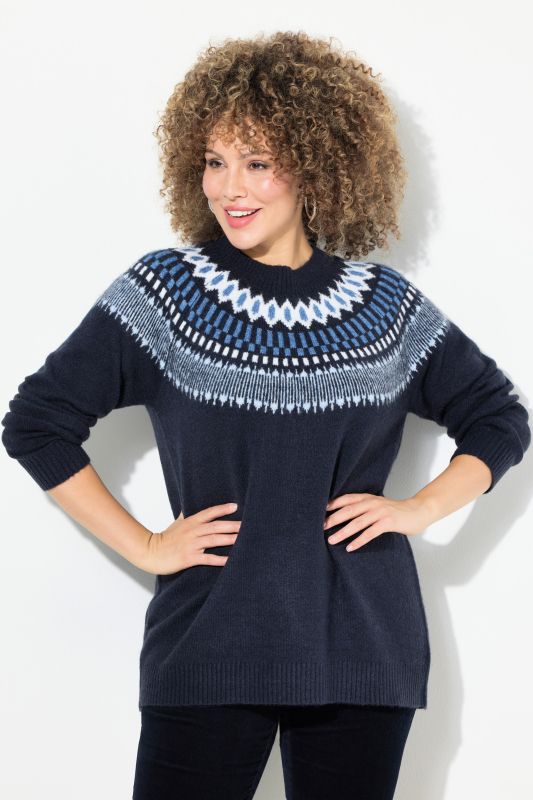 Norwegian-Inspired Long Sleeve Knit Sweater
