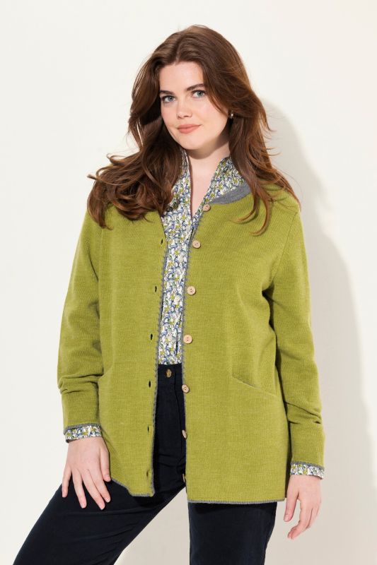 Traditional Button Front Long Sleeve Cardigan