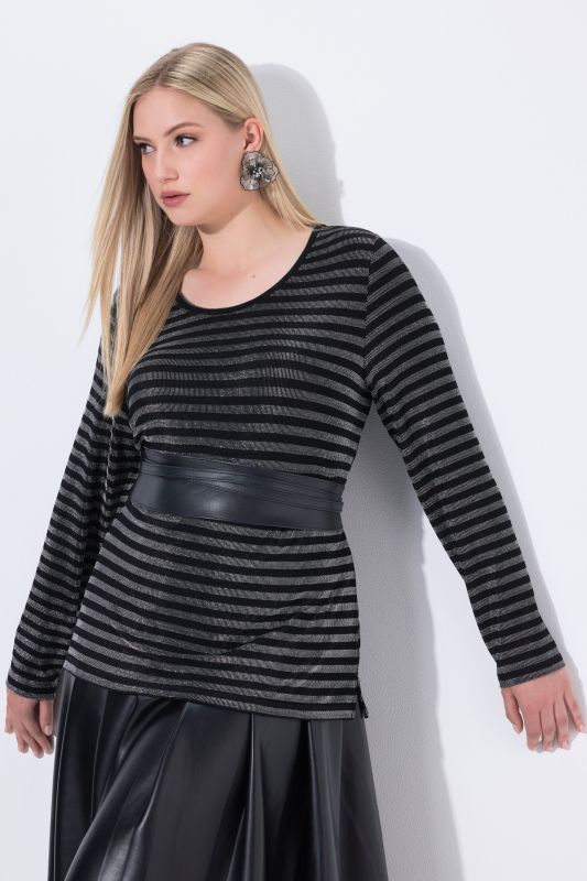 Тениска с бляскави райета