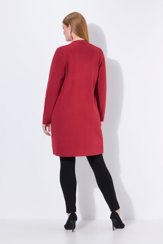 Long Pocket Open Front Cardigan Sweater