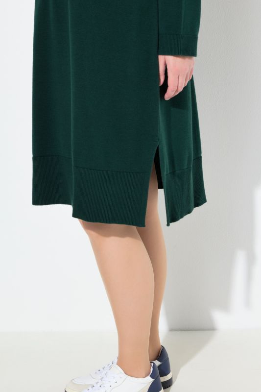 Eco Cotton Layered Look Hooded Knit Dress