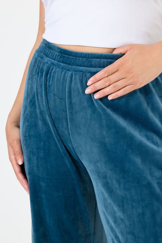 Velour Elastic Waist Stretch Knit Lounge Pants