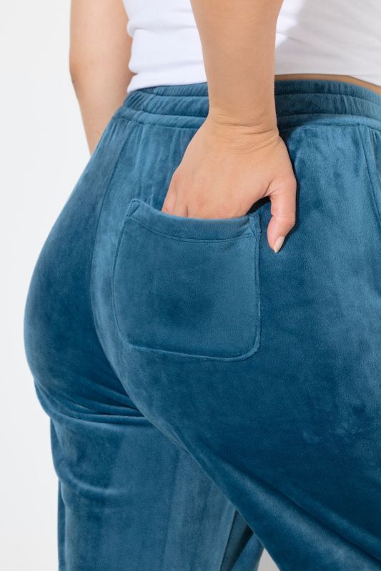 Velour Elastic Waist Stretch Knit Lounge Pants