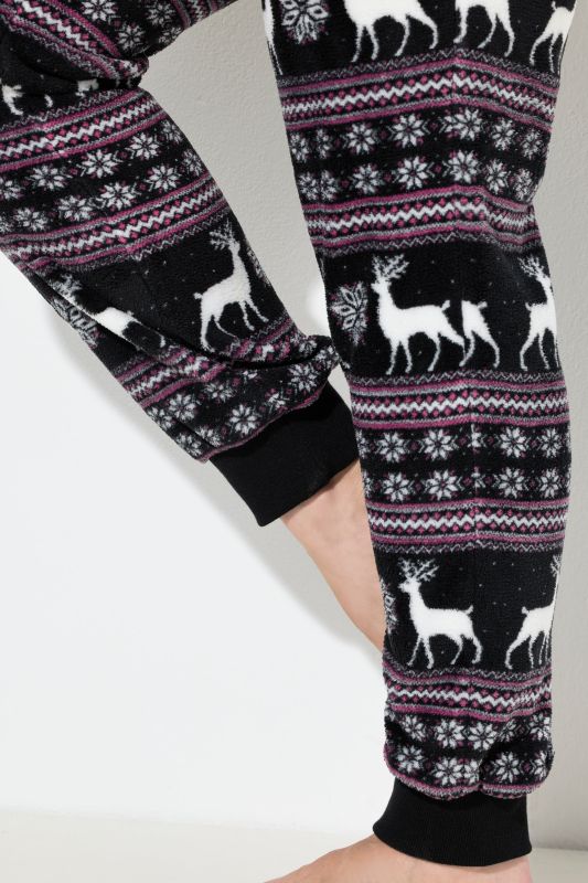 Norwegian Print Elastic Waist Plush Lounge Pants