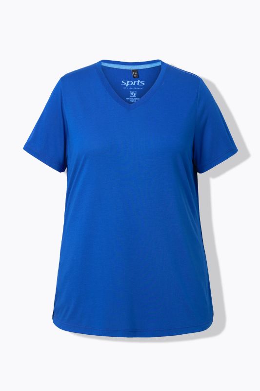 Functional Antibacterial Finish V-Neck Short Sleeve Knit Top