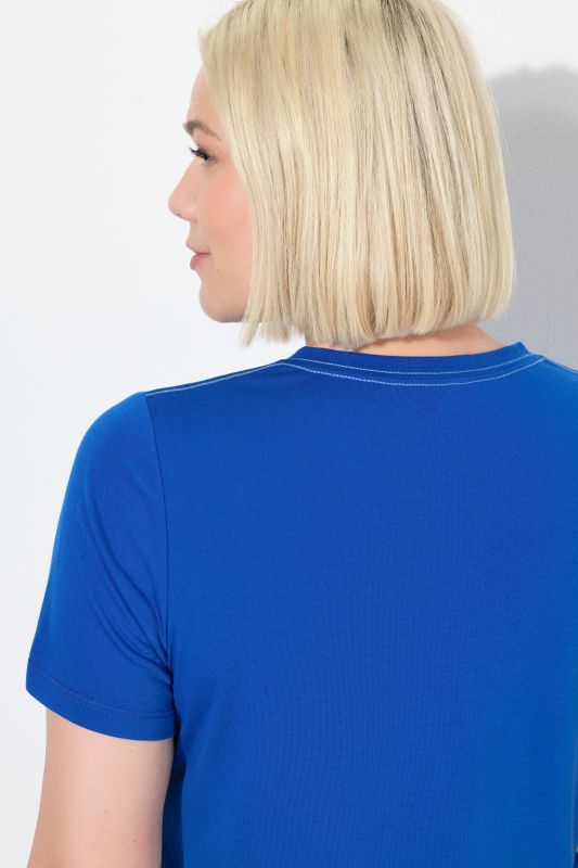 Functional Antibacterial Finish V-Neck Short Sleeve Knit Top