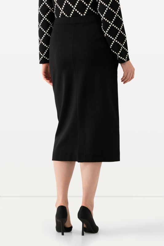 Straight Elastic Waist Stretch Knit Skirt