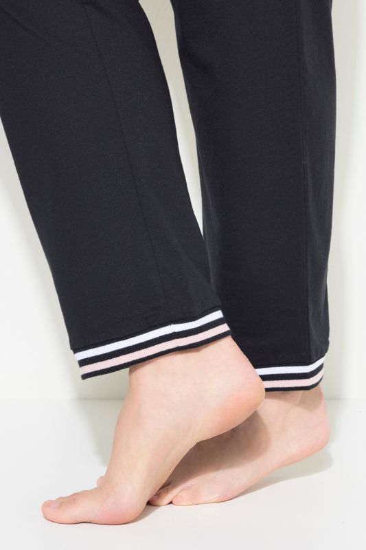 Stripe Trim 3/4 Sleeve Pajamas