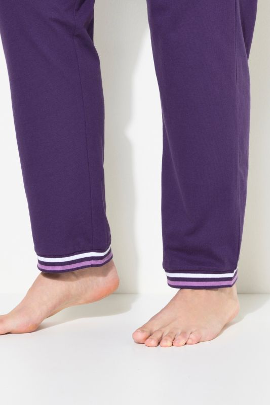 Stripe Trim 3/4 Sleeve Pajamas