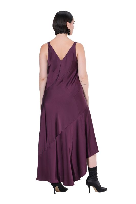 Рокля асиметрична сатенена