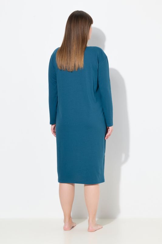 Satin Pocket Long Sleeve Nightgown