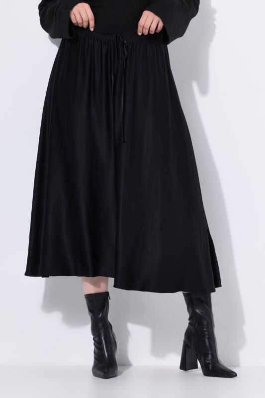 Gathered Satin Skirt