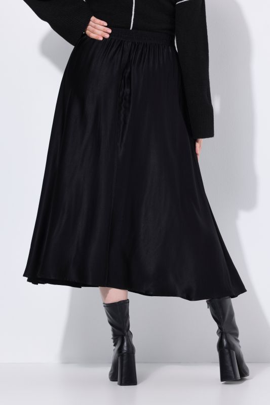 Gathered Satin Skirt