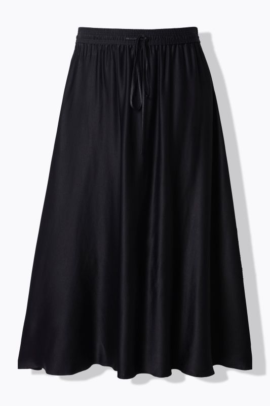 Gathered Satin Skirt