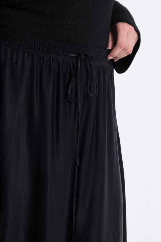 Gathered Satin Skirt