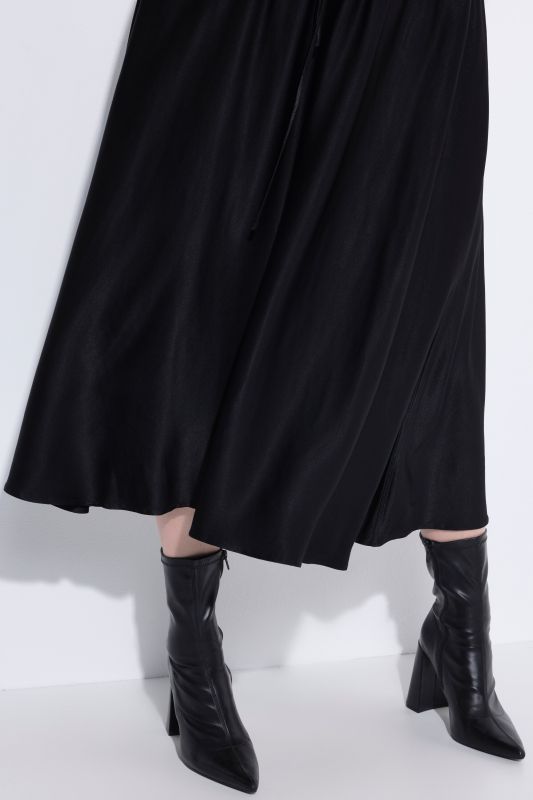 Gathered Satin Skirt