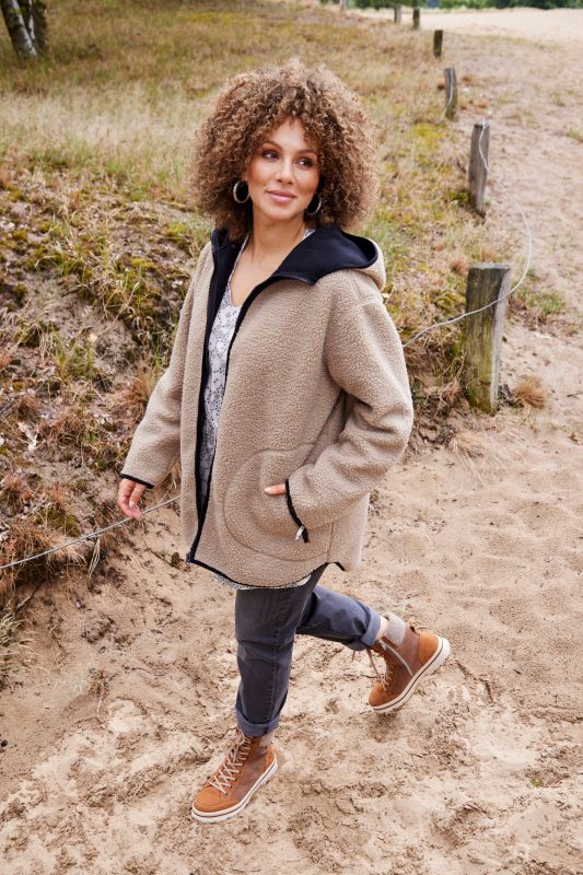 Long Sleeve Hooded Teddy Jacket