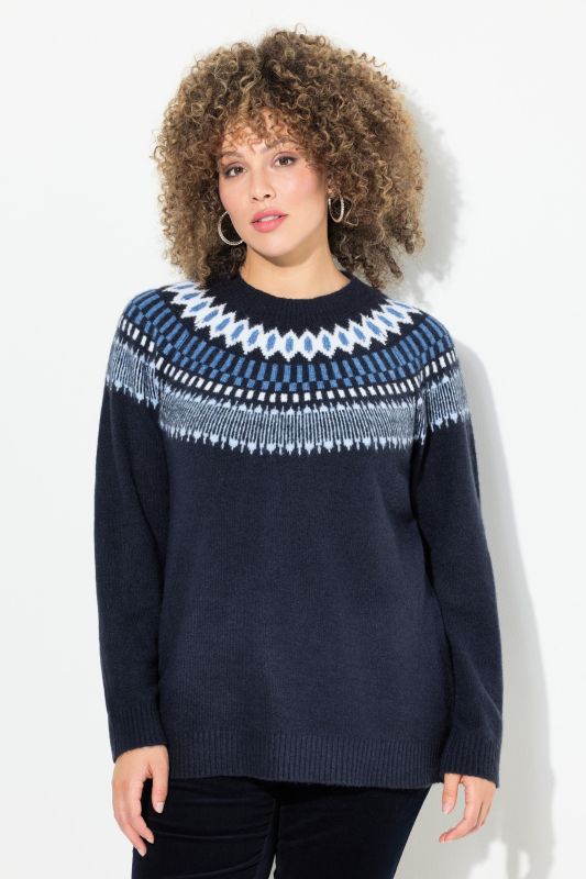 Пуловер с норвежки принт