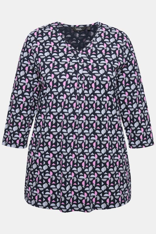 Geometric Pattern 3/4 Sleeve Tee