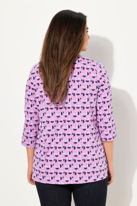 Geometric Pattern 3/4 Sleeve Tee