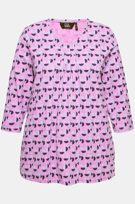 Geometric Pattern 3/4 Sleeve Tee