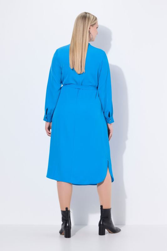 Belted Long Sleeve Midi Dress